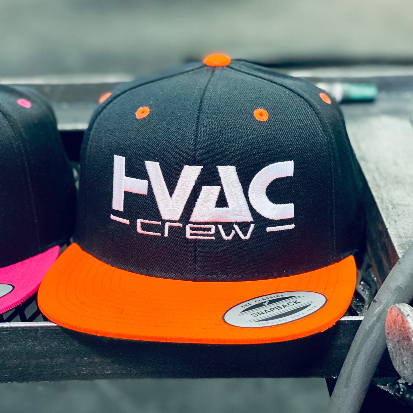 HVAC CREW Neon Orange Snapback