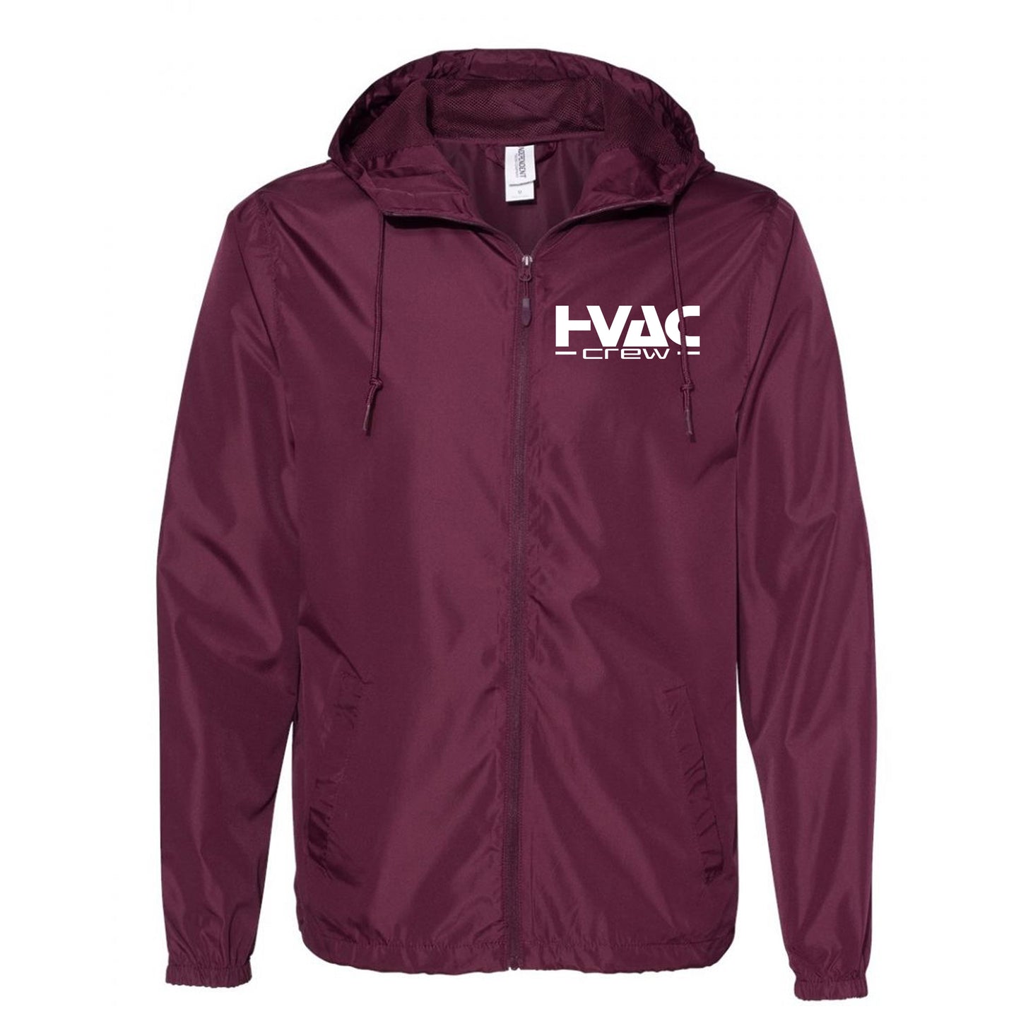 Maroon HVAC CREW Windbreaker